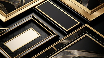 Obraz premium sophisticated black and gold border