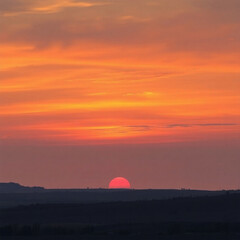 Breathtaking sunset over a tranquil landscape