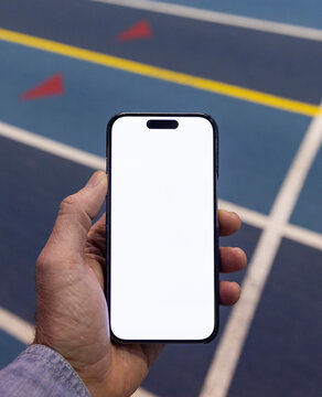 Left hand Blank Cell phone Screen 