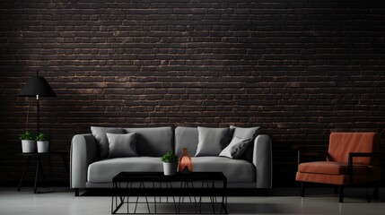 setting brick wall black