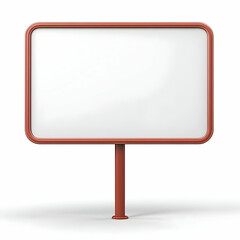 Fototapeta premium Empty Road Sign on White Background with Red Frame Design