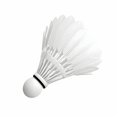 White Shuttlecock for Badminton Sport Isolated on White Background