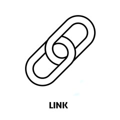 Link editable stroke outline icon isolated on white background flat vector illustration, black outline, Pixel perfect
