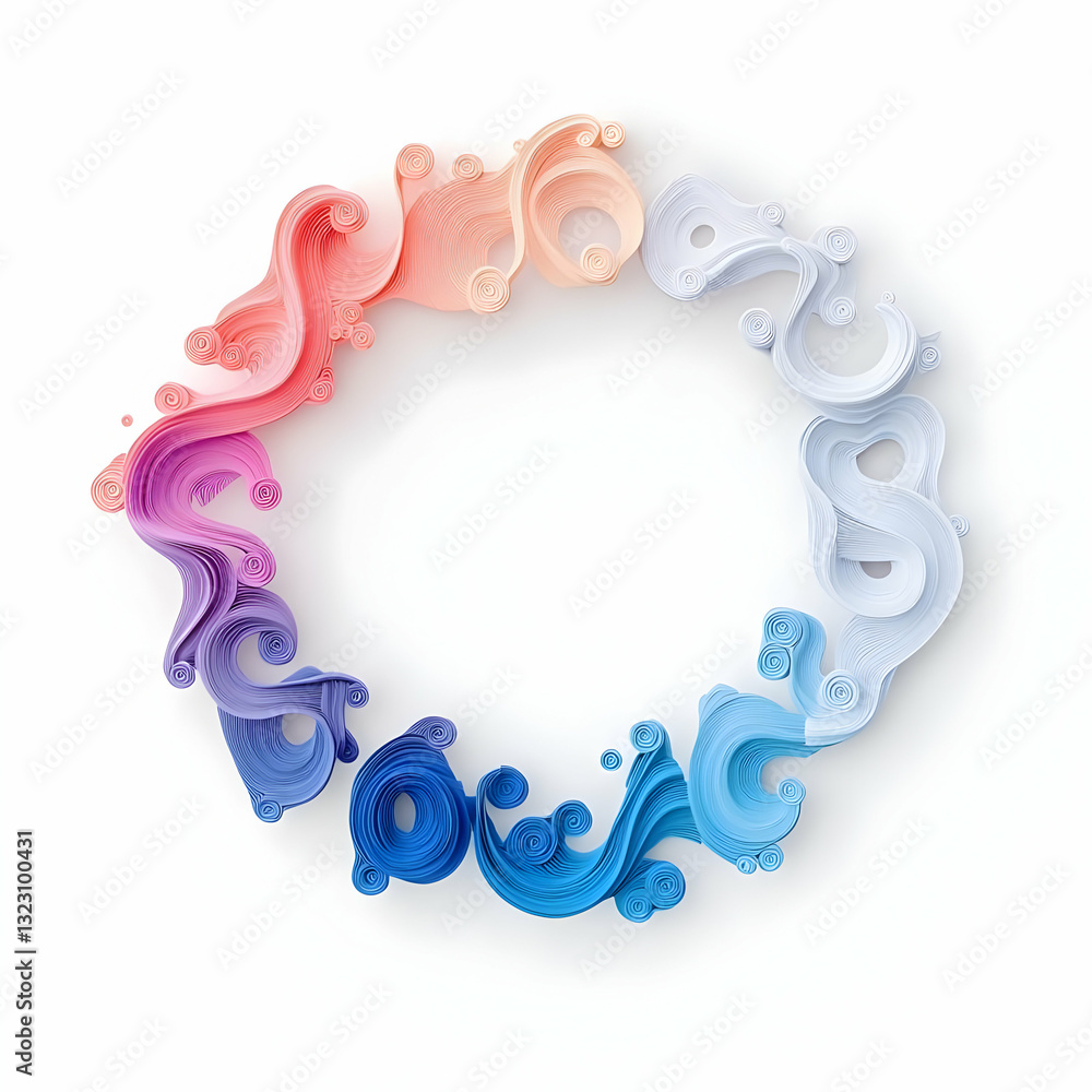 Poster abstract colorful swirls in a circular pattern for creative design