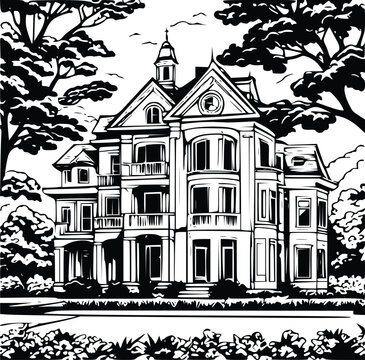 seamless pattern with houses