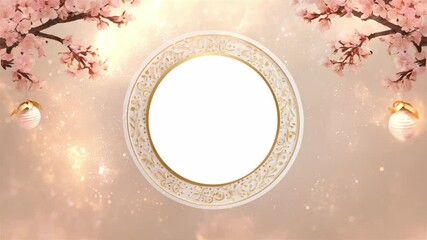A sophisticated floral and gold frame with soft bokeh effects, perfect for luxury event promotions.