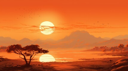 Obraz premium warm cool orange background