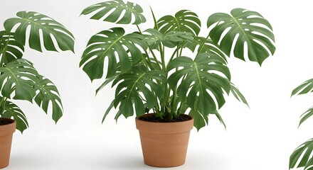 Monstera Plant in Terracotta Pot - HD Mockup Minimalist Botanical Image