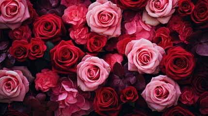 Naklejka premium photograph red and pink flower background