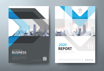 Blue Annual report brochure flyer design template vector, Leaflet, presentation book cover templates, layout in A4 size