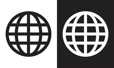 Globe - Illustration Icon, Editable Stroke. Earth globe icons . website icon for contact icon.World icon - vector.
