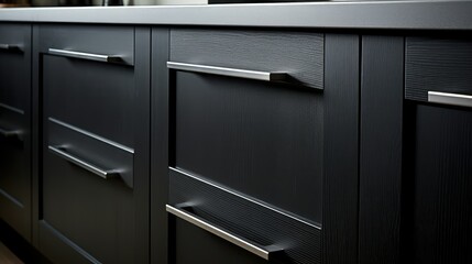 Fototapeta premium sleek kitchen cabinet handles
