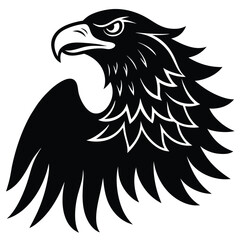 Eagle silhouettes set, large pack of vector silhouette design, isolated white background