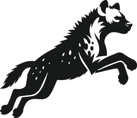 A hyena leaping mid air and legs tucked vector
