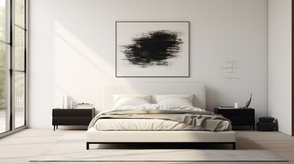 bed white modern interior