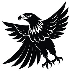 Eagle silhouettes set, large pack of vector silhouette design, isolated white background