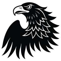 Eagle silhouettes set, large pack of vector silhouette design, isolated white background