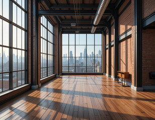 Fototapeta premium Industrial Chic – Stunning Urban Loft Illustrations for Modern Architecture & Design