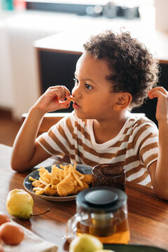 Boy having lunch