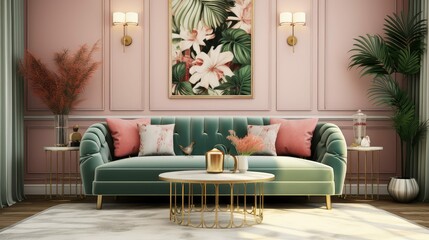 feminine livinroom walls