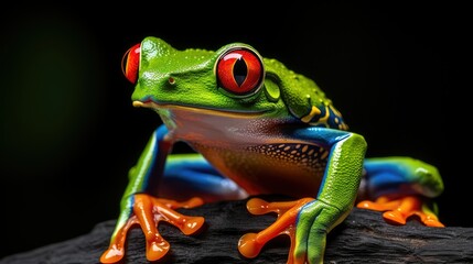 Naklejka premium eyes red eyed tree frog
