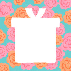 Gift frame of carnation flowers