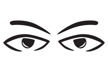 Angry Eye, Simple Vector Illustration at white
