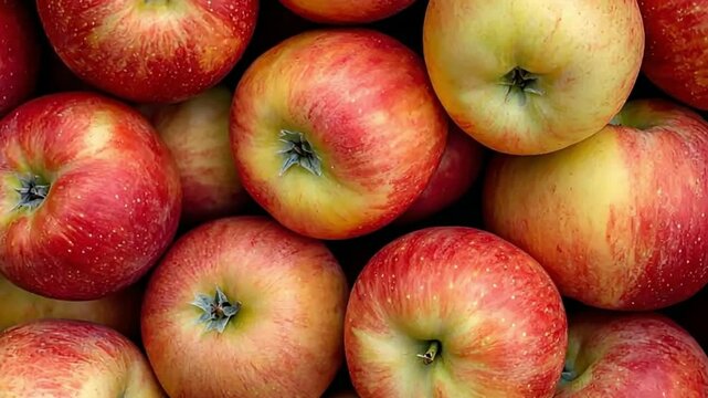 top view ripe apples background