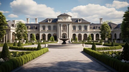 Obraz premium grand new house exterior