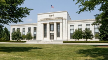 Obraz premium White Stone Government Building Exterior on a Sunny Day
