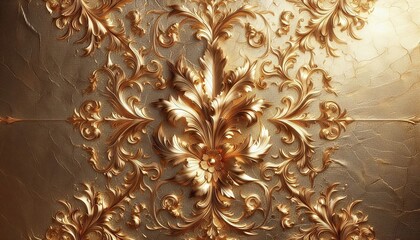 Ornate vintage gold floral pattern texture