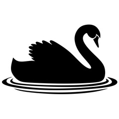 swan silhouette vector illustration. animal vector