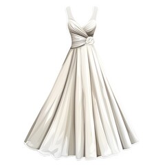 wedding dress isolated on white