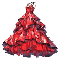 wedding dress isolated on white