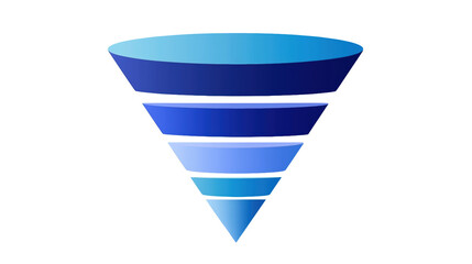 Abstract Blue Gradient Funnel for Business Charts