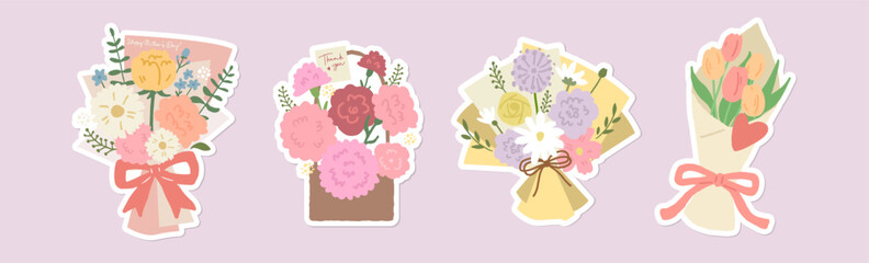 A set of bouquets of mother's day
