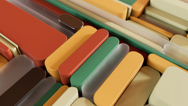 3D render of colorful blocks