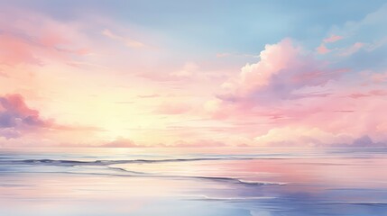 Fototapeta premium beach pink water color