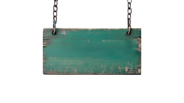 A green wooden open sign hanging