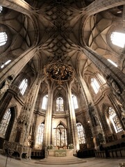 Obraz premium Nuremberg, Germany 10.17.2019: Gothic vault, 1477, St. Lorenz Church, Nuremberg