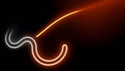 Abstract Neon Letter S Black Background