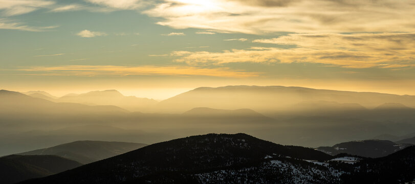 Hills at sunrise