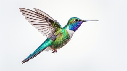 Fototapeta premium feathers hummingbird white background