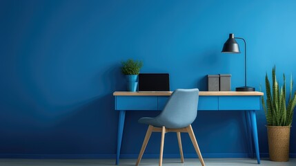 Fototapeta premium home desk blue
