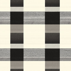 Vichy plaid patterns showcase elegant fabric textures in monochrome seamless design for fashion and home decor modern aesthetic