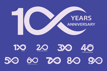 Modern anniversary logo for business companies. Corporate. Adaptable vector design concept for different years.