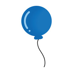 Blue Balloon Illustration Icon Single