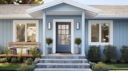 sleek blue front door