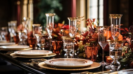 opulent fall wedding table setting