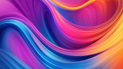 Obraz premium A vibrant, abstract swirl of colors showcasing dynamic movement and fluidity, blending shades of pink, purple, blue, and orange.